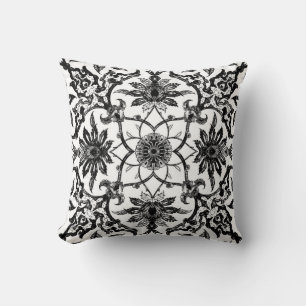 Coussin Motif chinois Art Nouveau - Noir et Blanc