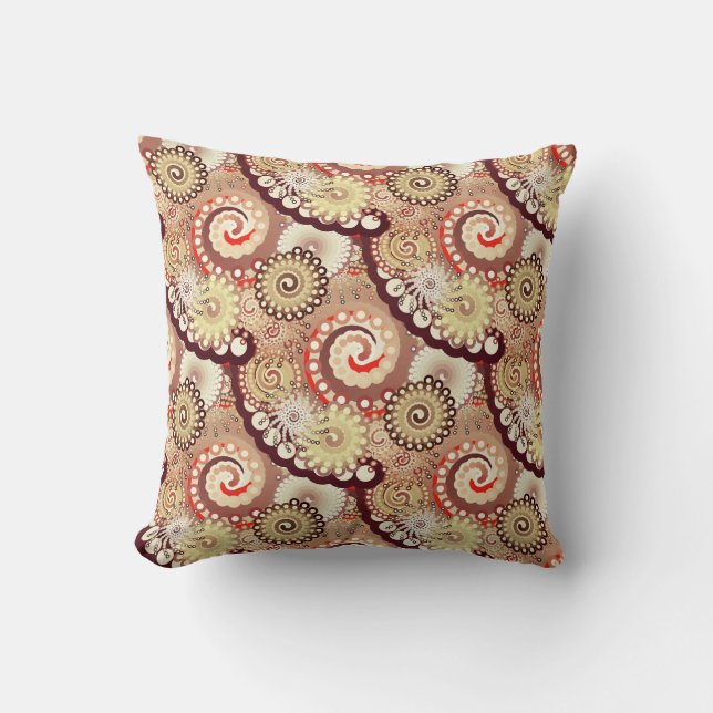 Coussin Motif, chocolat et crème tourbés (Recto)