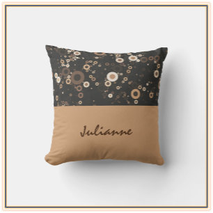 Coussin Motif circulaire Brown et beige rétro