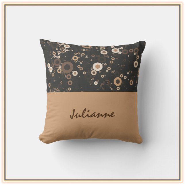 Coussin Motif circulaire Brown et beige rétro (Créateur téléchargé)