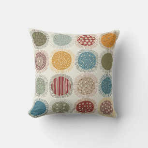 coussin motif circulaire coloré