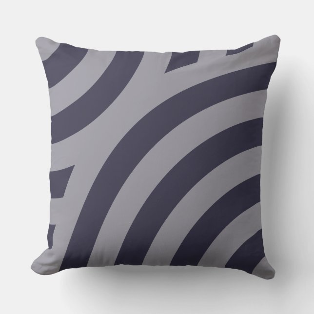 Coussin Motif circulaire géométrique bleu Eclipse (Recto)