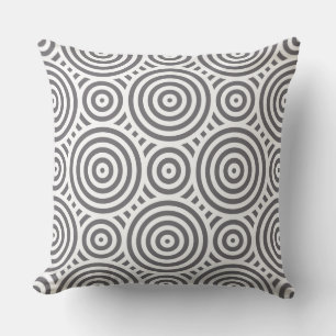 Coussin Motif circulaire Gris Et Blancs