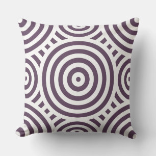 Coussin Motif Circulaire Imbriqué Violet Et Blanc