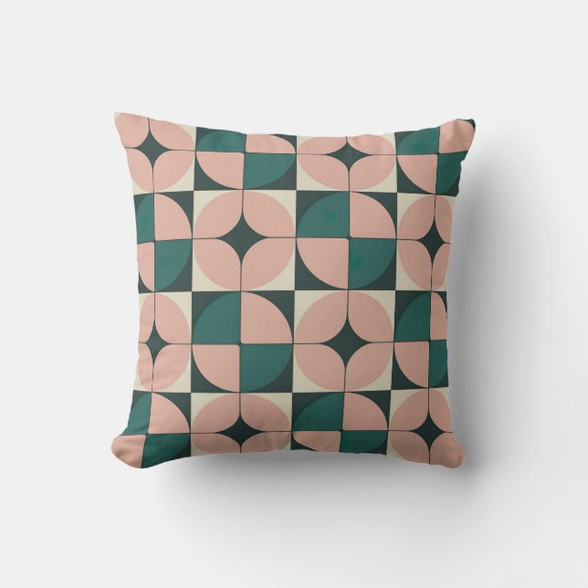 Coussin Motif circulaire moderne rétro (Recto)