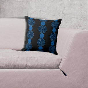 Coussin Motif circulaire noir et bleu