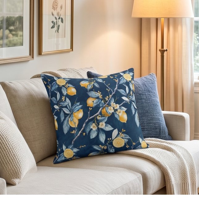 Coussin Motif Citron Country Français Citron  (Créateur téléchargé)
