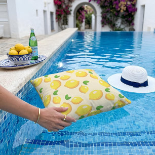 Coussin Motif Citron Frais Méditerranéen Été Ensoleillé