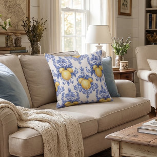 Coussin Motif Citron Méditerranéen 