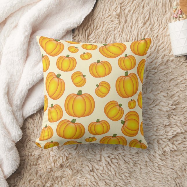 Coussin Motif Citrouille de dessin animé orange (Couverture)