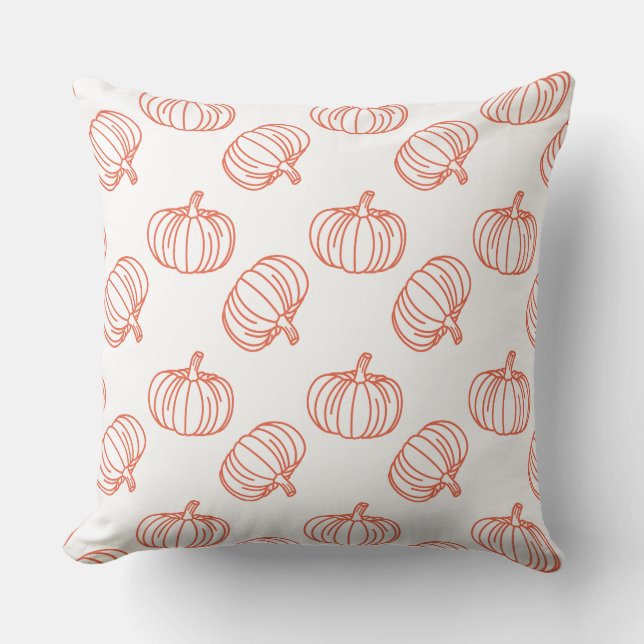 Coussin Motif Citrouille d'Halloween amusant (Recto)