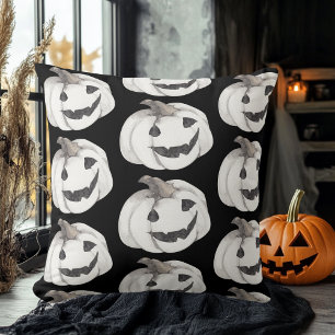Coussin Motif Citrouille éffrayant   Bonne Halloween