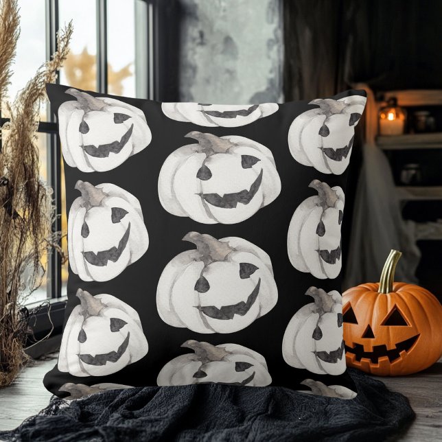 Coussin Motif Citrouille éffrayant | Bonne Halloween (Créateur téléchargé)
