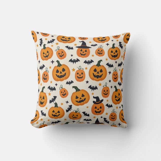 Coussin motif citrouille parfait pour Halloween (Recto)