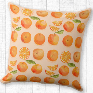 Coussin Motif Citrus Orange