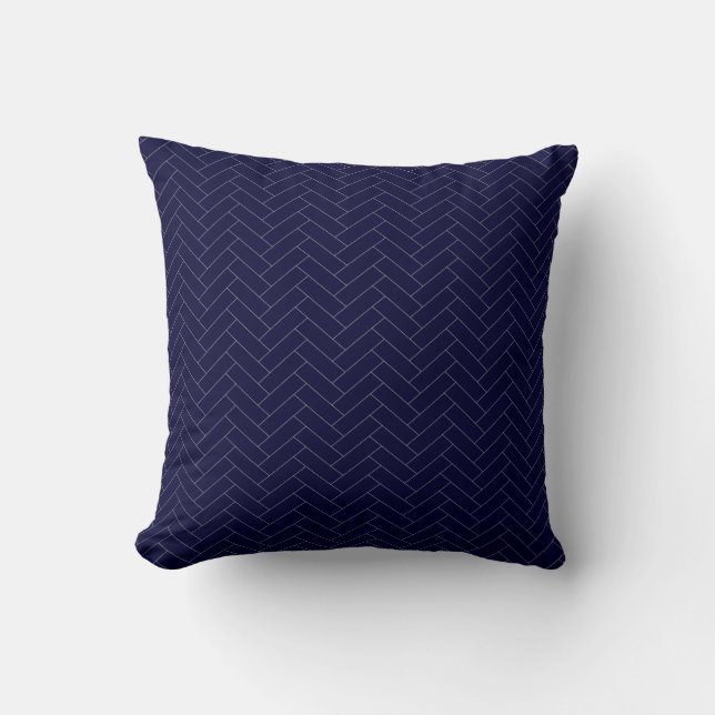 Coussin Motif classique bleu foncé en sanglier (Recto)