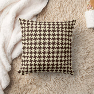 Coussin Motif classique Brown ivoire Pepita Houndstooth