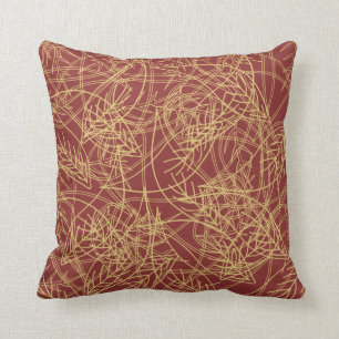 Coussin Motif classique de Bourgogne à feuilles d'or chic
