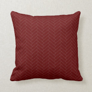 Coussin Motif classique de Herringbone Gris Bourgogne