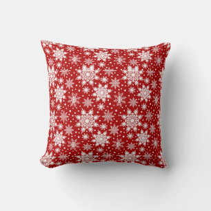 Coussin Motif classique de Noël Red & White Snowflake
