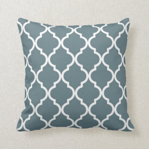Coussin Motif classique de Quatrefoil dans le gris bleu et
