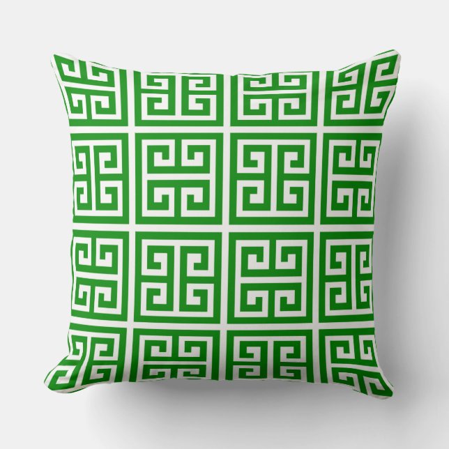Coussin Motif Clé Grec Tropical Tendance (Recto)