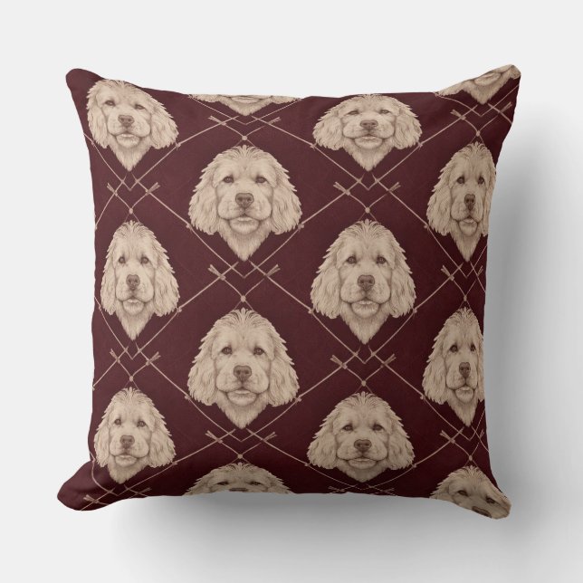 Coussin motif Cockapoo | Élégant Coussin de chien (Recto)
