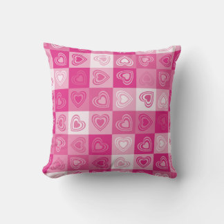Coussin Motif Coeurs roses