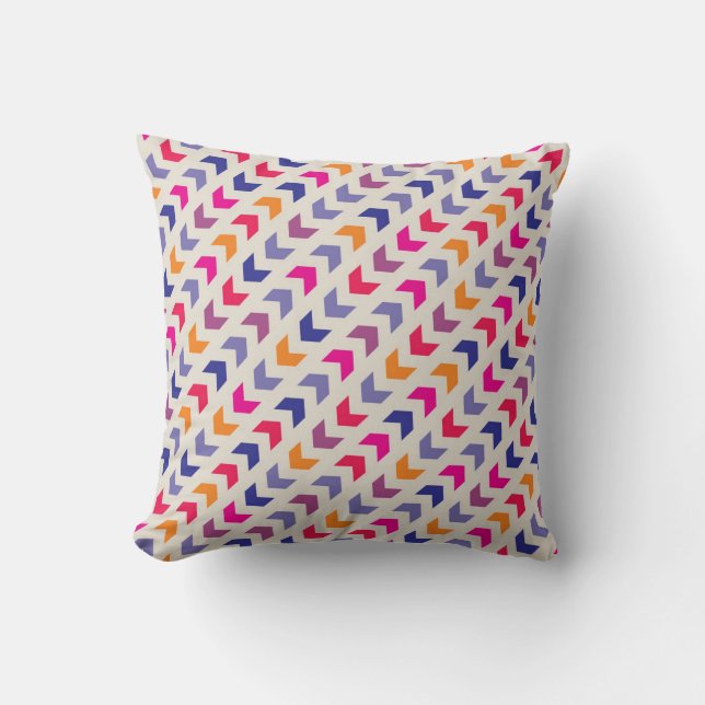 Coussin Motif coloré aztèque de Chevron (Recto)