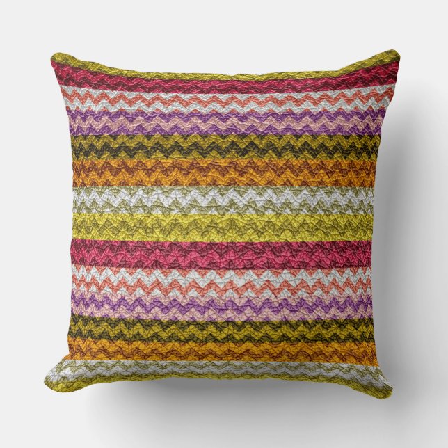 Coussin Motif coloré Chevron Stripes #2 (Recto)