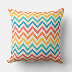 Coussin Motif coloré Chevron Zigzag