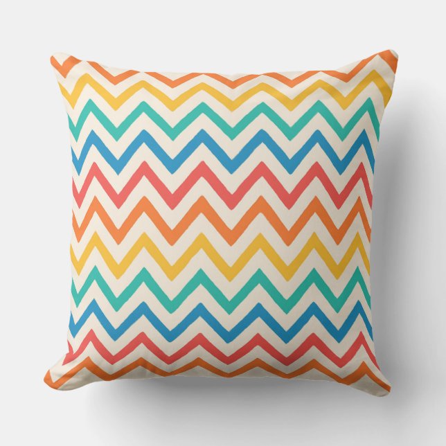 Coussin Motif coloré Chevron Zigzag (Recto)
