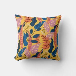 Coussin Motif coloré clair avec feuilles tropicaux, ber