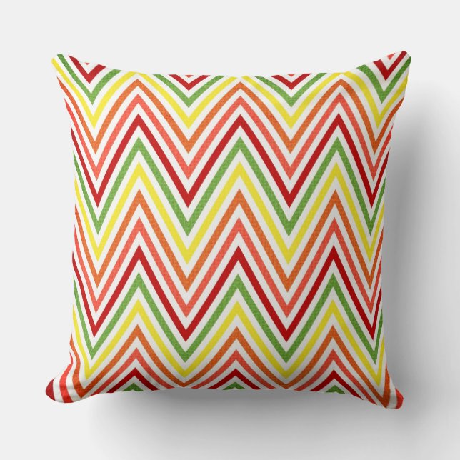 Coussin Motif coloré de Chevron de zigzag (Recto)
