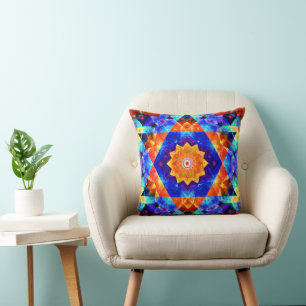 Coussin Motif coloré de géométrie Abstraite dynamique