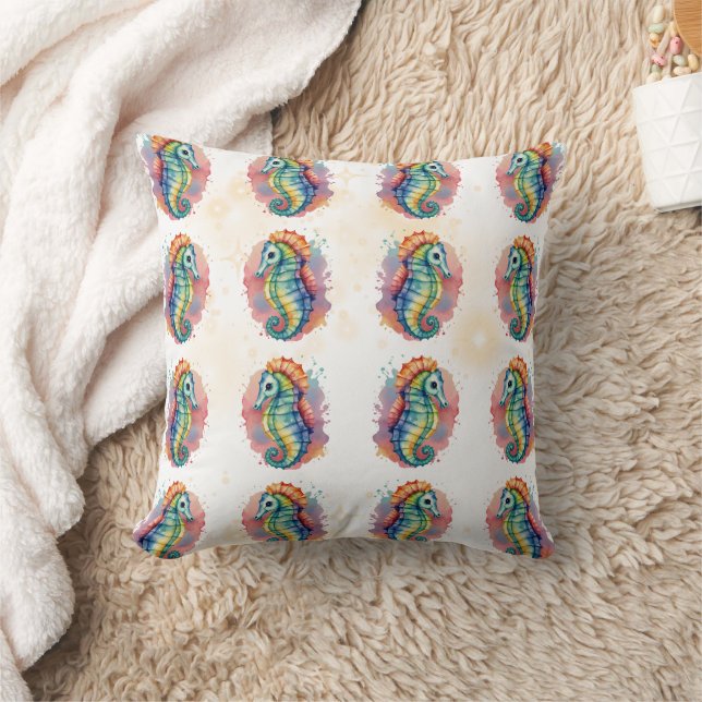 Coussin Motif coloré de l'aquarelle de mer (Couverture)