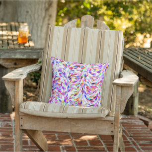 Coussin Motif coloré de peinture d'été funky