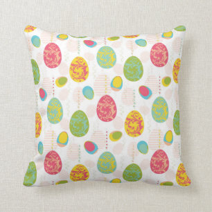 Coussin Motif coloré d'oeufs de pâques