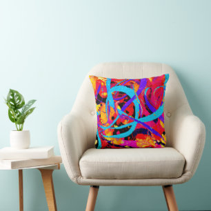 Coussin Motif Coloré et Joyeux