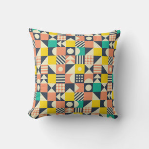 Coussin motif coloré géométrique transparent