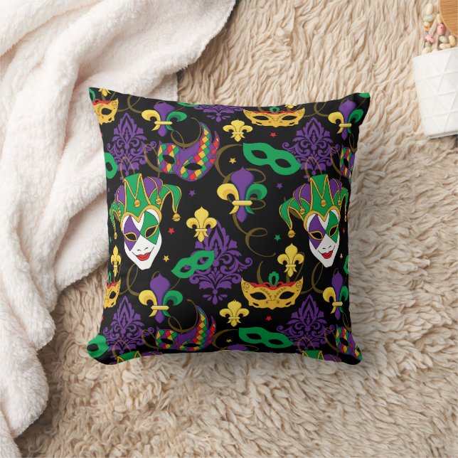 Coussin Motif coloré Mardi Gras Carnival Jester (Couverture)