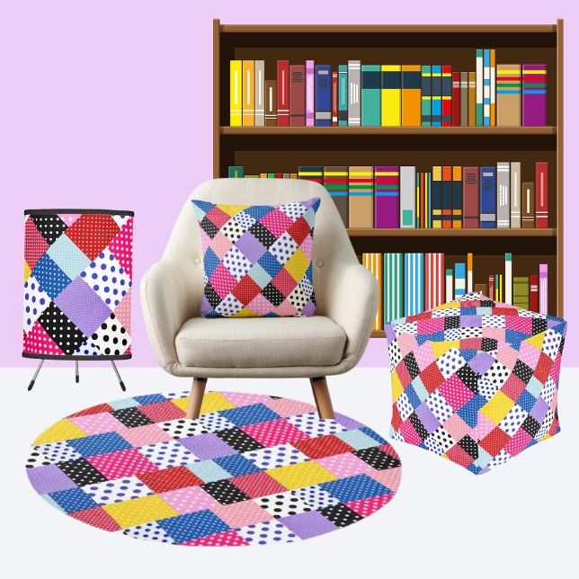 Coussin Motif coloré moderne Mosaic Dots (Créateur téléchargé)