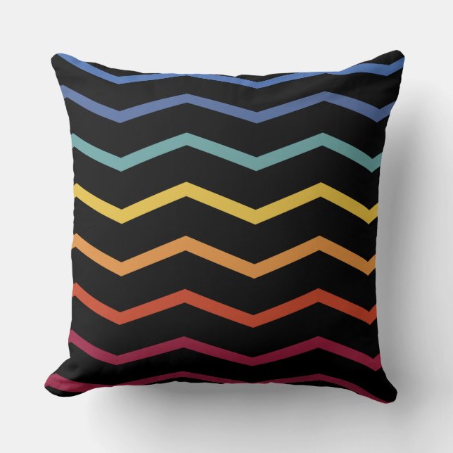 Coussin Motif coloré Zigzag (Recto)