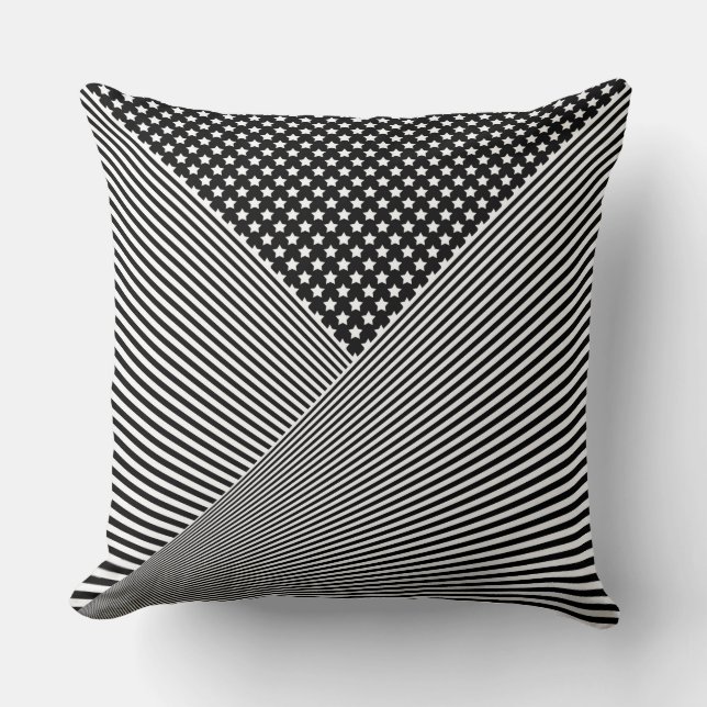 Coussin Motif combiné noir et blanc (Recto)