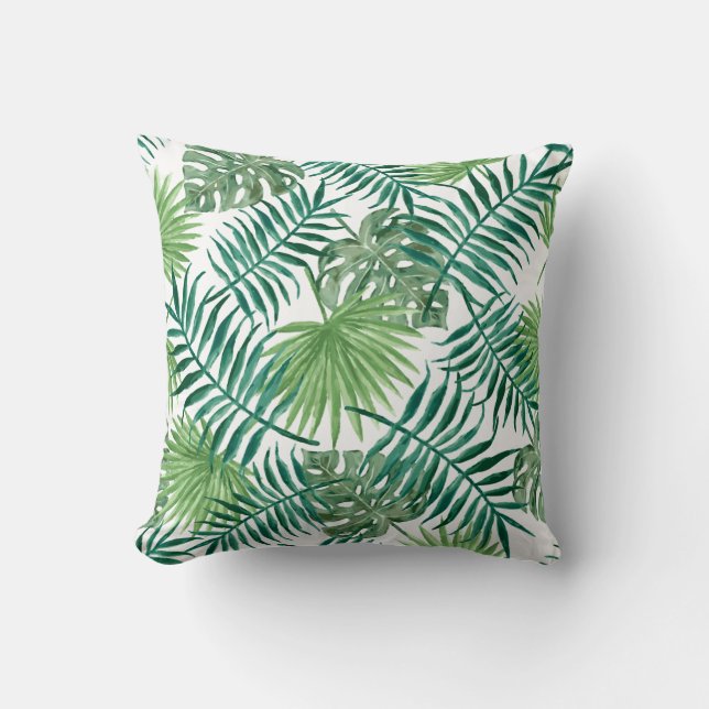 Coussin Motif contemporain de feuilles de fern (Recto)