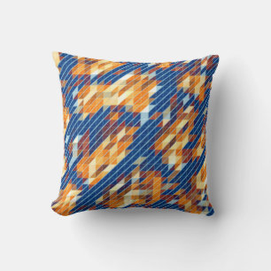 Coussin Motif COOL bleu orange jaune