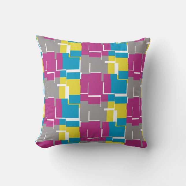 Coussin Motif cool bleu violet jaune (Recto)