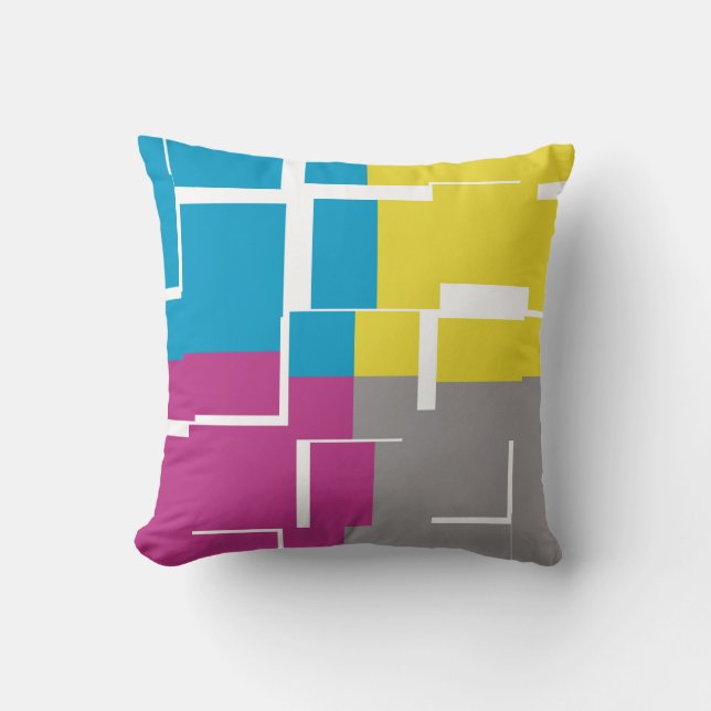 Coussin Motif cool bleu violet jaune (Recto)