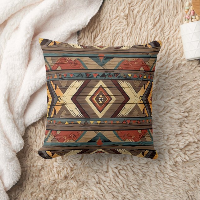 Coussin motif cool en bois Aztec (Couverture)
