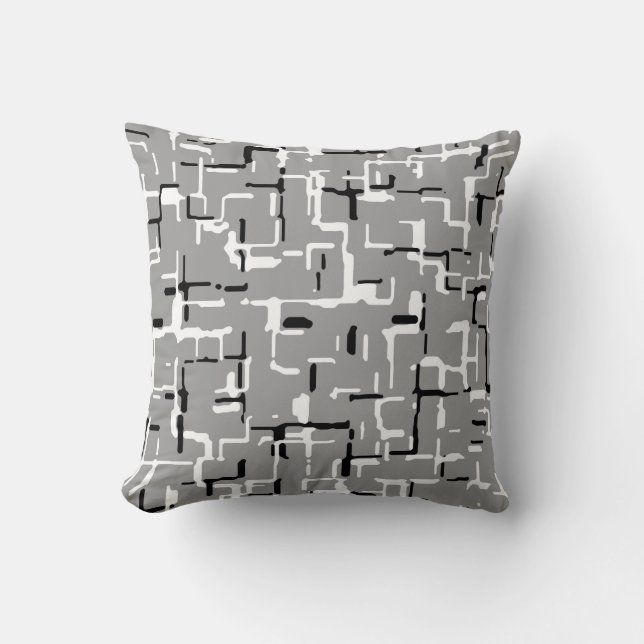 Coussin Motif cool noir blanc gris (Recto)